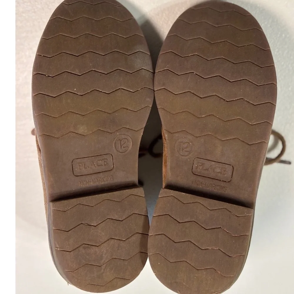 Children's Place Tan Suede Dress Shoes Toddler Boy Lace Up Size 12‎